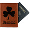 St. Patrick's Day Cognac Leather Passport Holder With Passport - Main