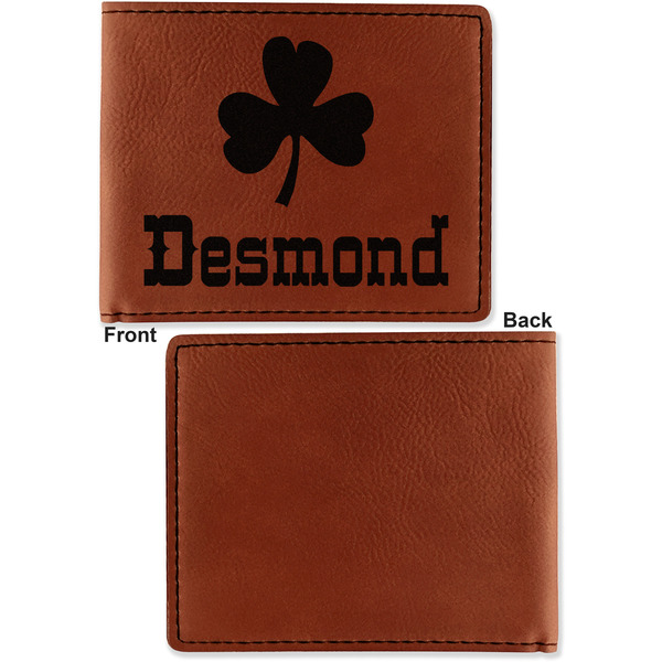 St. Patrick's Day Cognac Leatherette Bifold Wallets - Front and Back Single Sided - Apvl