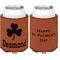St. Patrick's Day Cognac Leatherette Can Sleeve - Double Sided Front and Back