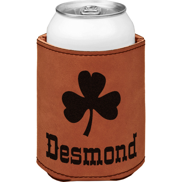 St. Patrick's Day Cognac Leatherette Can Sleeve - Single Front