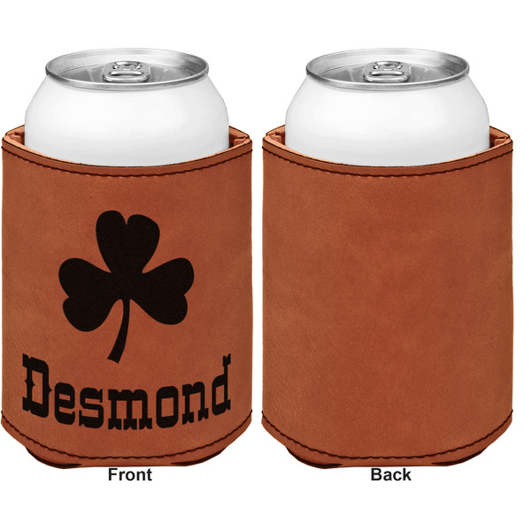 St. Patrick's Day Cognac Leatherette Can Sleeve - Single Sided Front and Back