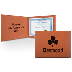 St. Patrick's Day Leatherette Certificate Holder - Front and Inside (Personalized)
