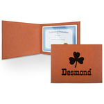 St. Patrick's Day Leatherette Certificate Holder - Front (Personalized)