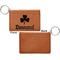 St. Patrick's Day Cognac Leatherette Keychain ID Holders - Front Apvl