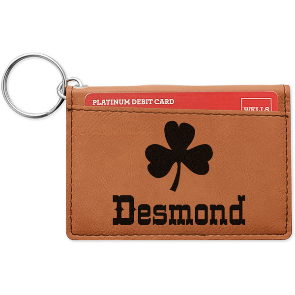 Custom St. Patrick's Day Leatherette Keychain ID Holder - Single Sided (Personalized)