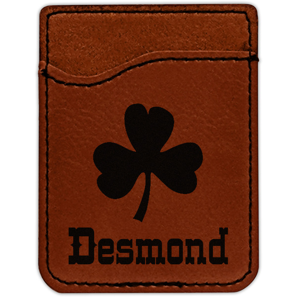 St. Patrick's Day Cognac Leatherette Phone Wallet close up