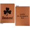 St. Patrick's Day Cognac Leatherette Portfolios with Notepad - Large - Double Sided - Apvl