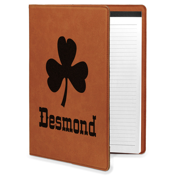 Custom St. Patrick's Day Leatherette Portfolio with Notepad - Large - Double Sided (Personalized)