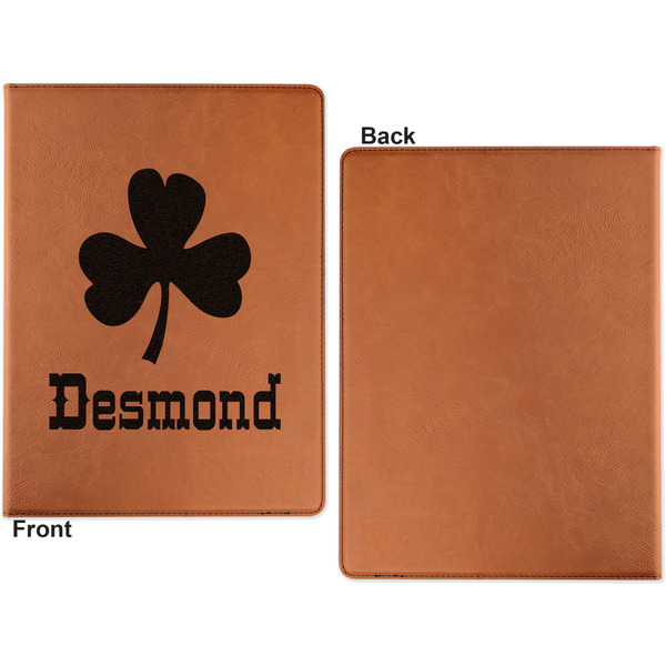 St. Patrick's Day Cognac Leatherette Portfolios with Notepad - Large - Single Sided - Apvl