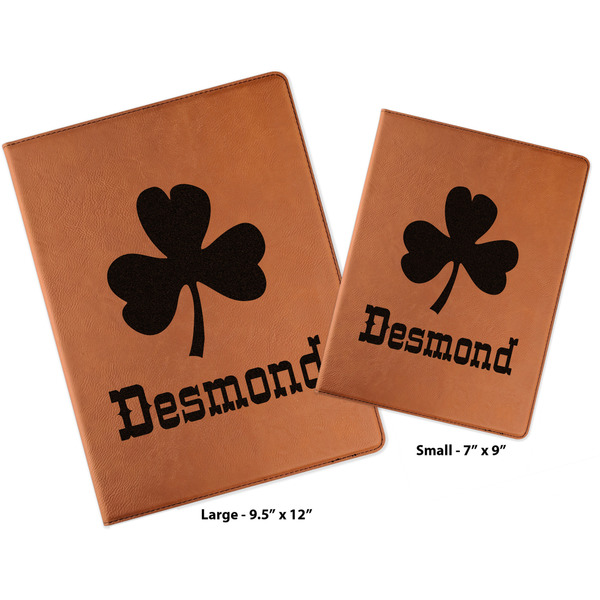 St. Patrick's Day Cognac Leatherette Portfolios with Notepad - Compare Sizes