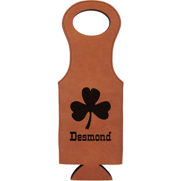 Custom St. Patrick's Day Leatherette Wine Tote - Single Sided (Personalized)
