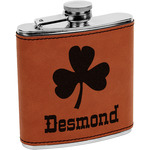 St. Patrick's Day Leatherette Wrapped Stainless Steel Flask (Personalized)