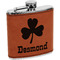 St. Patrick's Day Cognac Leatherette Wrapped Stainless Steel Flask