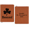 St. Patrick's Day Cognac Leatherette Zipper Portfolios with Notepad - Double Sided - Apvl