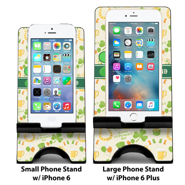 St. Patrick's Day Compare Phone Stand Sizes - with iPhones