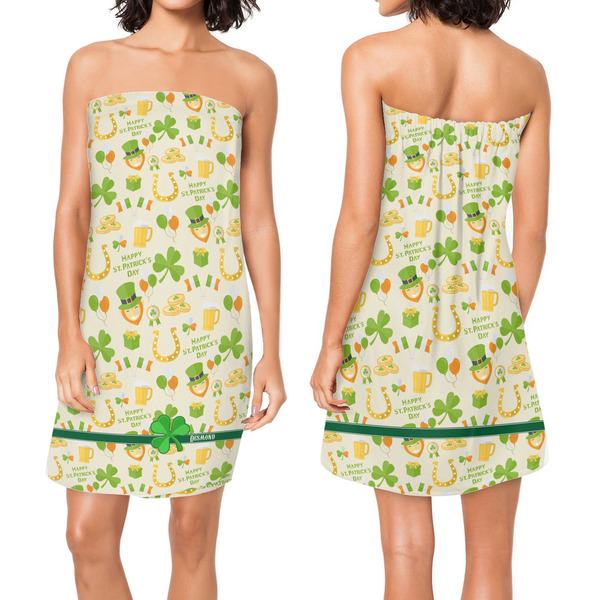 St. Patrick's Day Custom Bath Wrap - Front & Back View