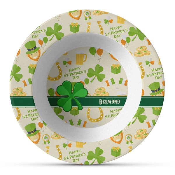 Custom St. Patrick's Day Plastic Bowl - Microwave Safe - Composite Polymer (Personalized)