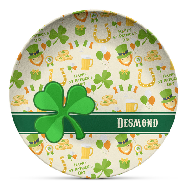Custom St. Patrick's Day Microwave Safe Plastic Plate - Composite Polymer (Personalized)