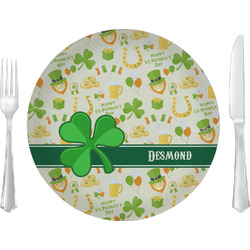 St. Patrick's Day Glass Lunch / Dinner Plate 10" (Personalized)