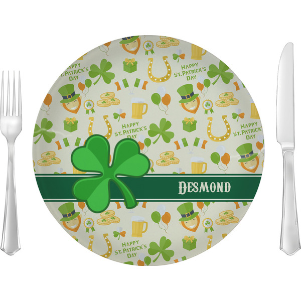 Custom St. Patrick's Day 10" Glass Lunch / Dinner Plates - Single or Set (Personalized)