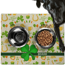 St. Patrick's Day Dog Food Mat - Large w/ Name or Text