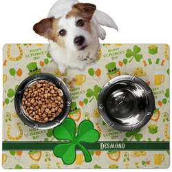 St. Patrick's Day Dog Food Mat - Medium w/ Name or Text