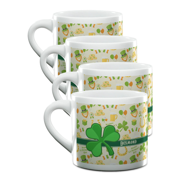 Custom St. Patrick's Day Double Shot Espresso Cups - Set of 4 (Personalized)