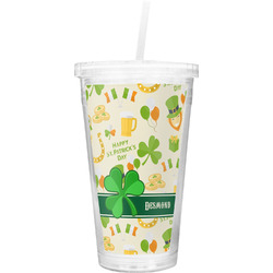 St. Patrick's Day Double Wall Tumbler with Straw (Personalized)