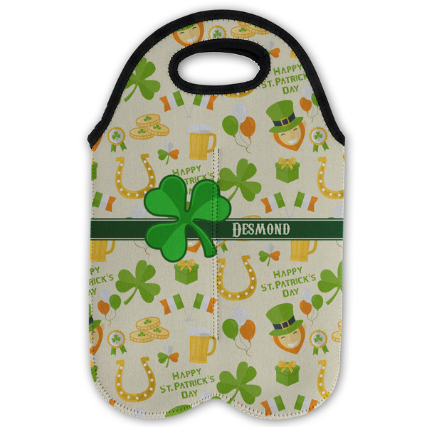 St. Patrick's Day Double Wine Tote - Flat (new)