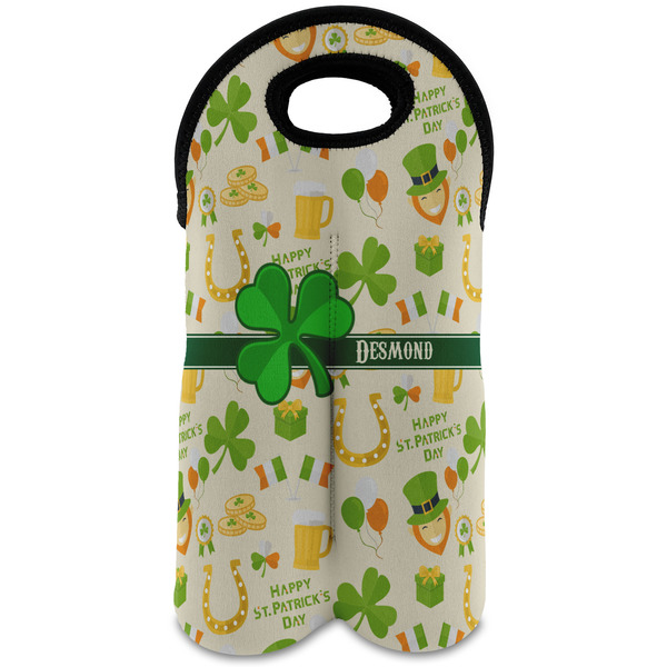 Custom St. Patrick's Day Wine Tote Bag (2 Bottles) (Personalized)