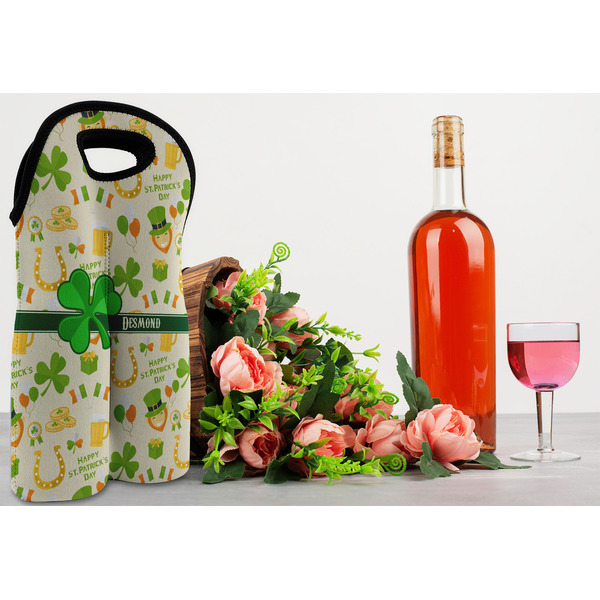 St. Patrick's Day Double Wine Tote - LIFESTYLE (new)