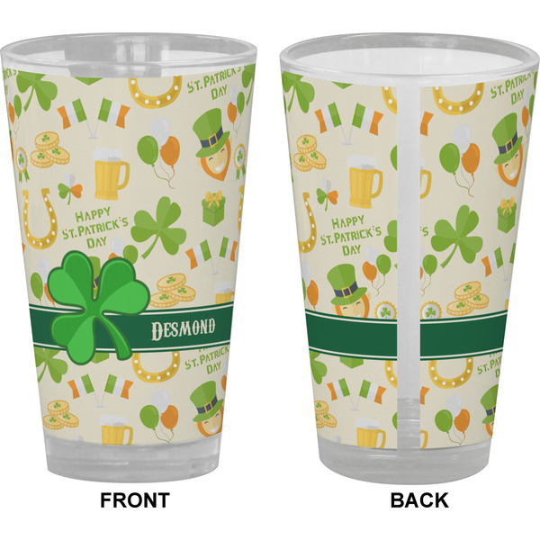 St. Patrick's Day Pint Glass - Full Color - Front & Back Views