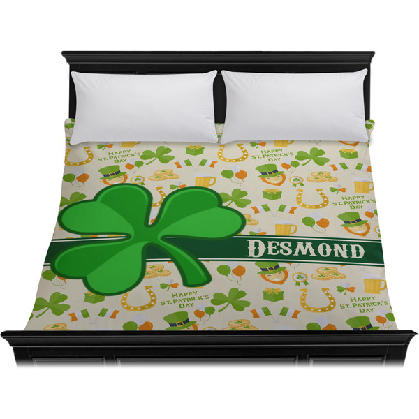 St. Patrick's Day Duvet Cover - King - On Bed - No Prop