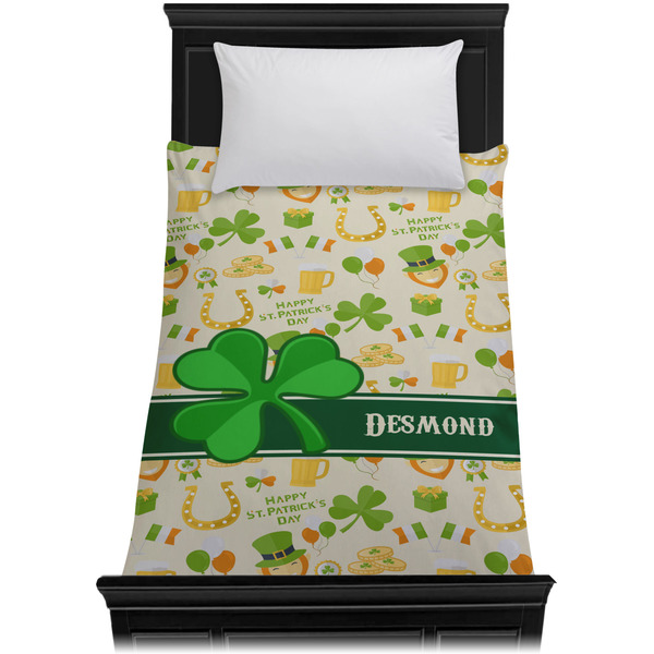 St. Patrick's Day Duvet Cover - Twin XL - On Bed - No Prop