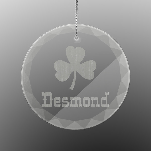 St. Patrick's Day Engraved Glass Ornament - Round (Front)