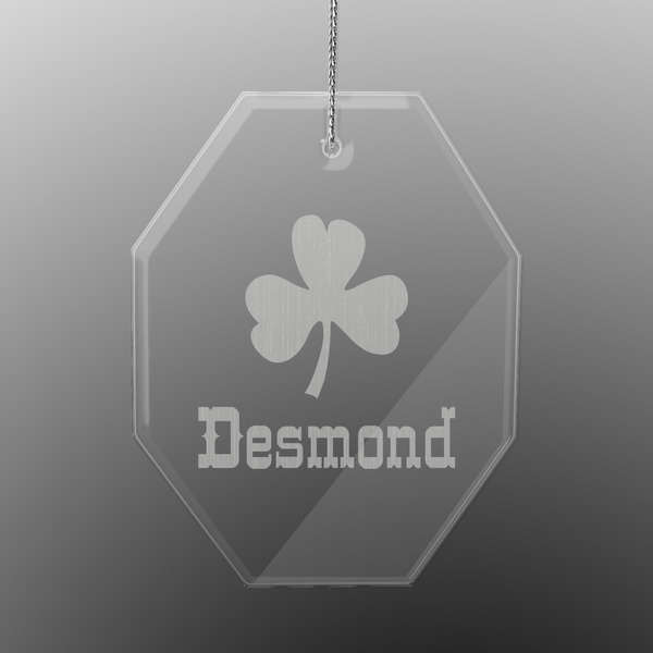 St. Patrick's Day Engraved Glass Ornaments - Octagon