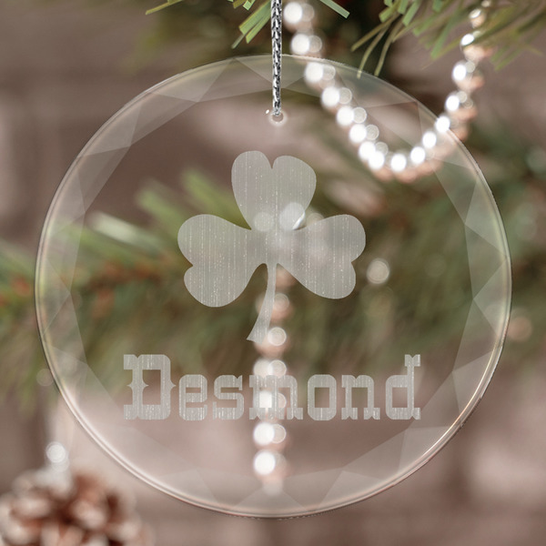 Custom St. Patrick's Day Engraved Glass Ornament (Personalized)