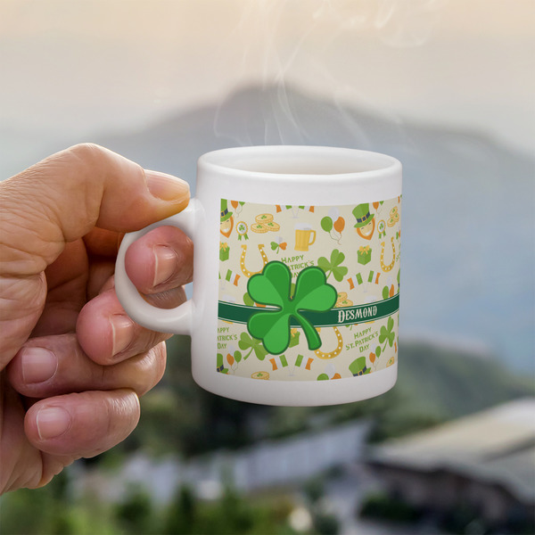 St. Patrick's Day Espresso Cup - 3oz LIFESTYLE (new hand)