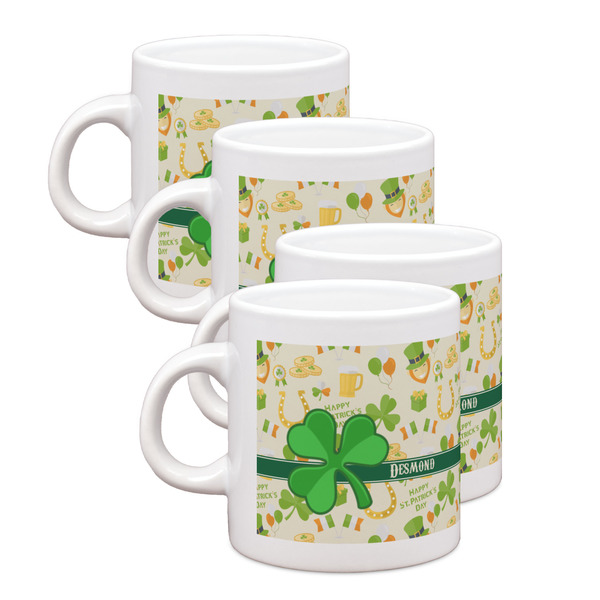 Custom St. Patrick's Day Single Shot Espresso Cups - Set of 4 (Personalized)