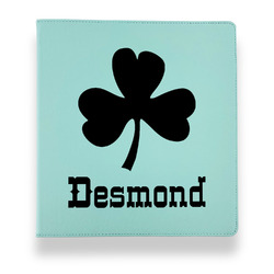 St. Patrick's Day Leather Binder - 1" - Teal (Personalized)