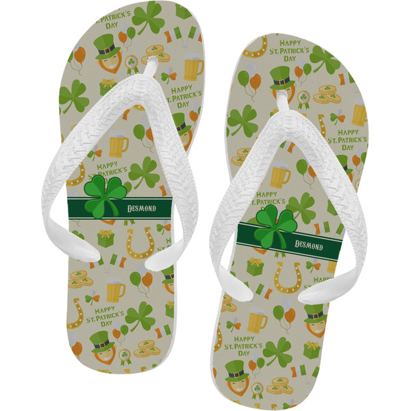 Custom St. Patrick's Day Flip Flops - Large (Personalized)