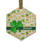 St. Patrick's Day Frosted Glass Ornament - Hexagon