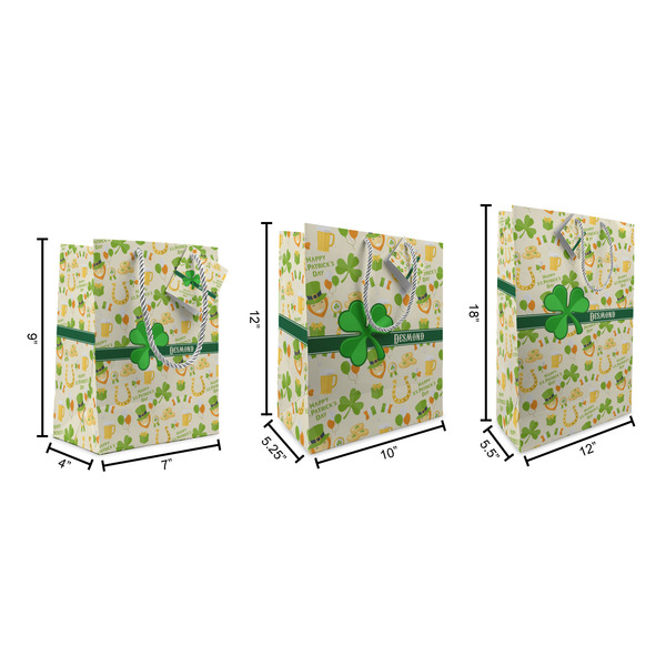St. Patrick's Day Gift Bags - All Sizes - Dimensions