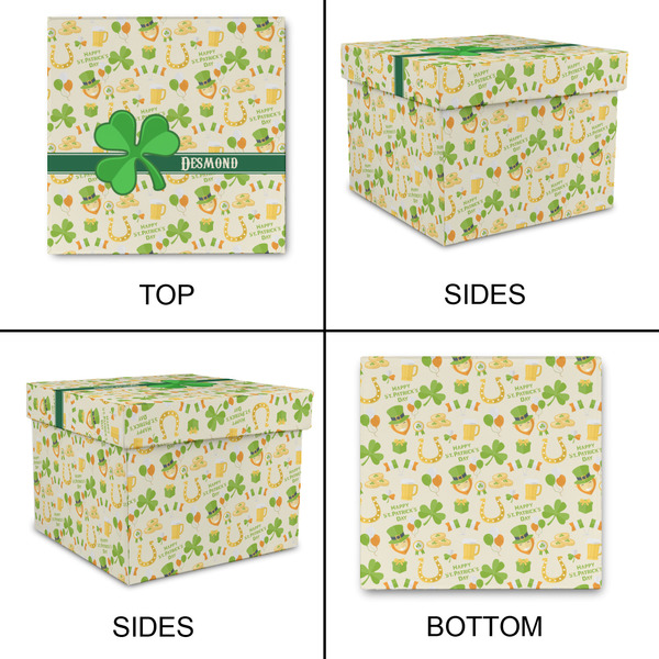 St. Patrick's Day Gift Boxes with Lid - Canvas Wrapped - Large - Approval