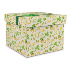 St. Patrick's Day Gift Box with Lid - Canvas Wrapped - Large (Personalized)