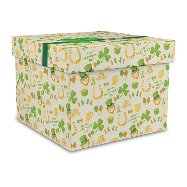 Custom St. Patrick's Day Gift Box with Lid - Canvas Wrapped - Large (Personalized)