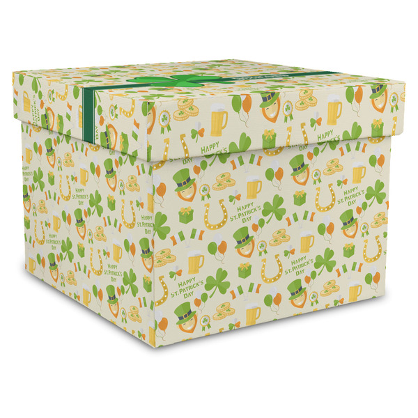 Custom St. Patrick's Day Gift Box with Lid - Canvas Wrapped - X-Large (Personalized)