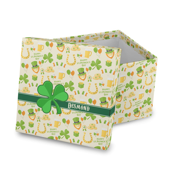 Custom St. Patrick's Day Gift Box with Lid - Canvas Wrapped (Personalized)