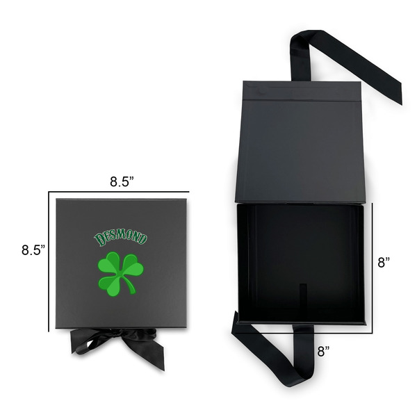 St. Patrick's Day Gift Boxes with Magnetic Lid - Black - Open & Closed
