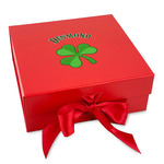 St. Patrick's Day Gift Box with Magnetic Lid - Red (Personalized)